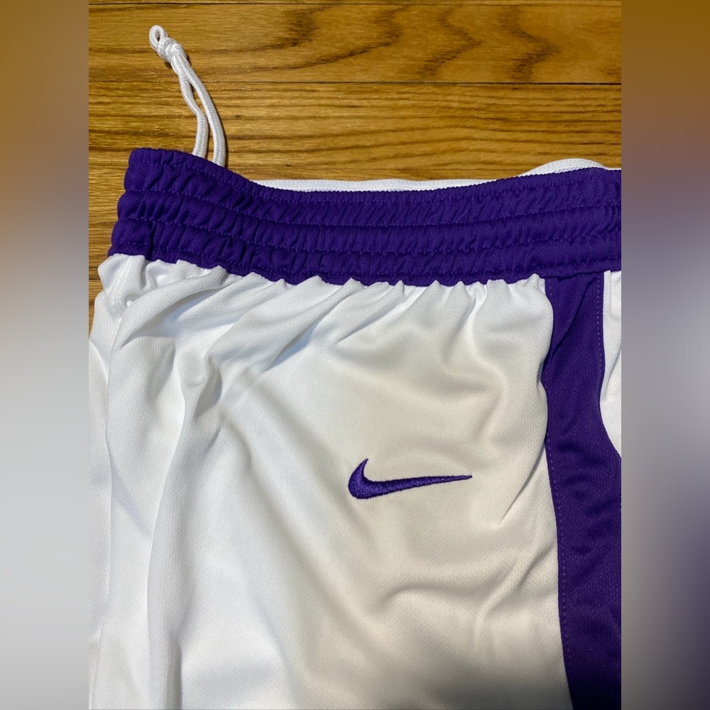 Nike Dri-Fit Crossover basketball Shorts Purple & White Men’s sz L-tall NEW - Picture 5 of 8